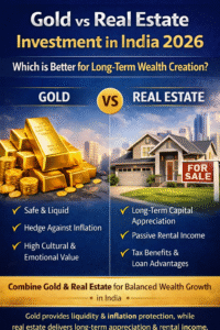 Comparison of Gold and Real Estate Investment Benefits for Wealth Growth in India 2026