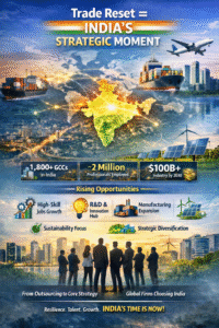 How Global Tariff Shifts Are Driving India’s GCC Expansion, Manufacturing Growth & Employment Surge