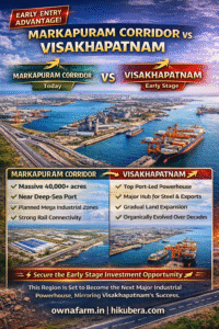 documents and land investment concept with Markapuram Donakonda Kanigiri Pamuru industrial corridor growth comparison with Visakhapatnam Andhra Pradesh