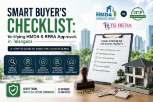 HMDA vs DTCP layout verification checklist with TS RERA project search process for buying property in Hyderabad Telangana